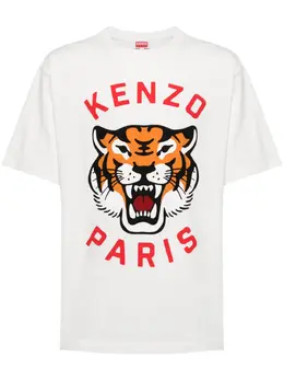 Kenzo: Хлопковая футболка  Tiger