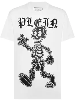 Philipp Plein: Хлопковая футболка  Skeleton