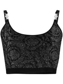 Versace: Чёрный топ  Greca Medusa
