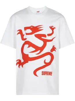 Supreme: Белая футболка  Dragon