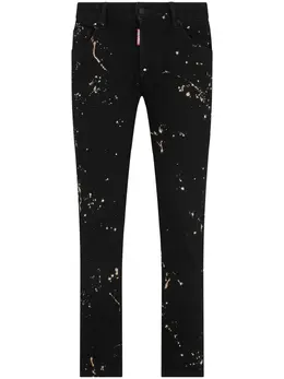 Dsquared2: Чёрные джинсы  Tidy Biker