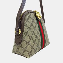 Gucci: Бежевая сумка через плечо GG Supreme