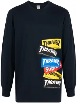 Supreme: Синий свитшот  Thrasher