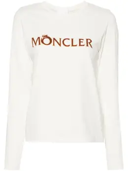 Moncler: Белая футболка 