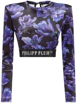 Philipp Plein: Топ с растительным принтом 