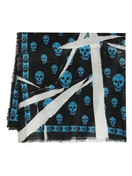 Alexander McQueen: Шарф  Skull с принтом