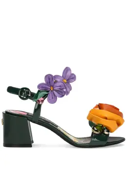 Dolce & Gabbana: Зелёные сандалии  Keira