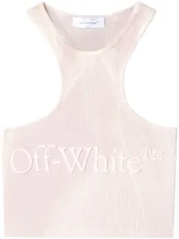 Off-White: Фиолетовый топ 