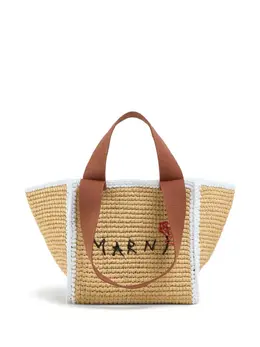 Marni: Бежевая сумка-шоппер 