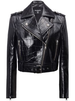 Balmain: Чёрная куртка  Biker