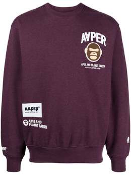 AAPE BY *A BATHING APE®: Фиолетовый свитшот 