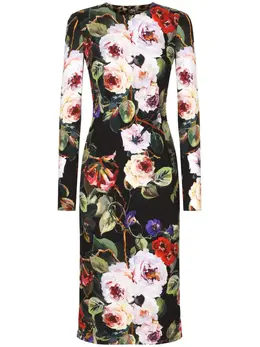 Dolce & Gabbana: Платье с растительным принтом 