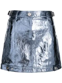 Versace: Кожаная юбка 