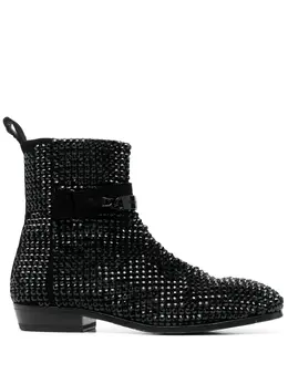 Philipp Plein: Чёрные ботинки  Crystal