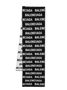 Balenciaga: Чёрный шарф 