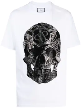 Philipp Plein: Белая футболка  Snake