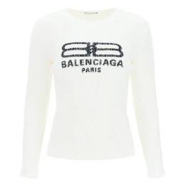 Balenciaga: Трикотажный свитер BB