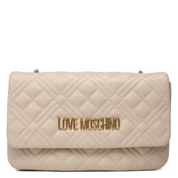 Love Moschino: Бежевый клатч 