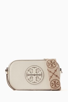 Tory Burch: Белая сумка через плечо Mini Miller