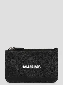 Balenciaga: Серебристый картхолдер Cash