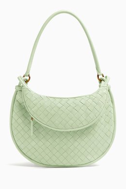 Bottega Veneta: Зелёная сумка Intrecciato