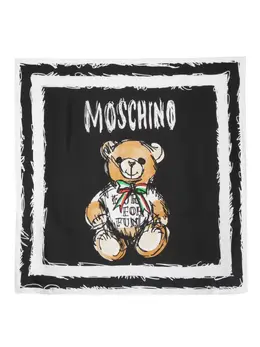 Moschino: Шарф  Teddy с принтом