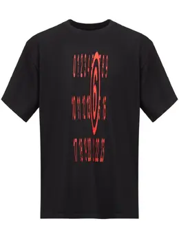 MM6 Maison Margiela: Чёрная футболка 