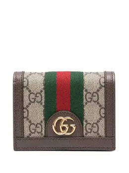 Gucci: Коричневый кошелёк  Ophidia GG