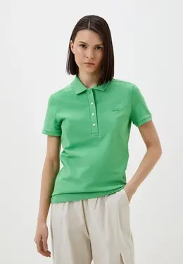 Lacoste: Зелёное поло 