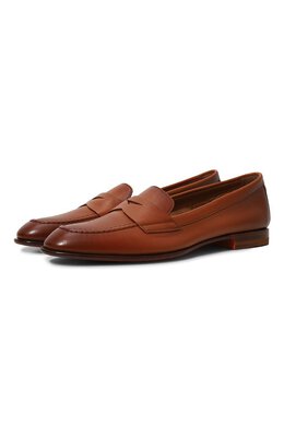 Santoni: Коричневые лоферы 