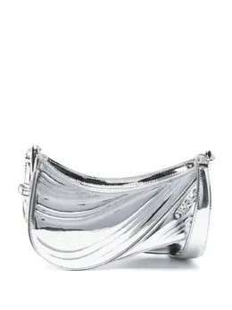 Mugler: Серебристая сумка через плечо 