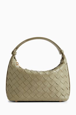 Bottega Veneta: Зелёная сумка Intrecciato