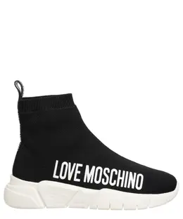 Love Moschino: Чёрные кроссовки 