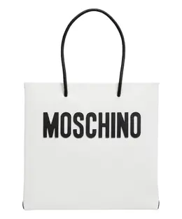 Moschino: Белая сумка-шоппер 