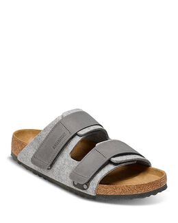 Birkenstock: Серые сандалии 