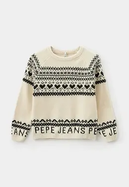 Pepe Jeans: Бежевый свитер 