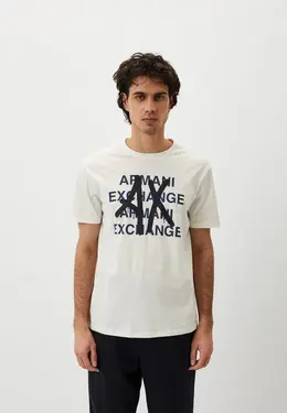 Armani Exchange: Белая футболка 