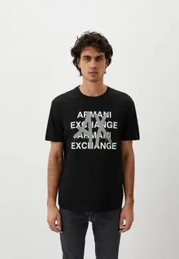 Armani Exchange: Чёрная футболка 