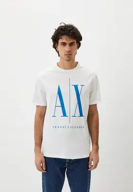 Armani Exchange: Белая футболка 