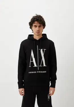 Armani Exchange: Чёрная толстовка 