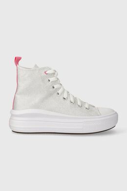 Converse: Серебристые кроссовки 