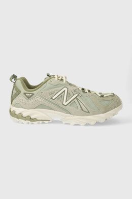 New Balance: Зелёные кроссовки 