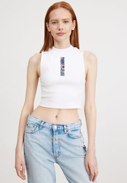 Tommy Jeans: Белый топ 