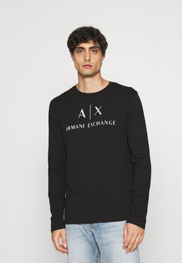 Armani Exchange: Чёрная футболка 