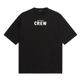 Balenciaga: Чёрная футболка  Crew