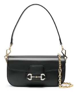 Gucci: Чёрная сумка  Horsebit 1955