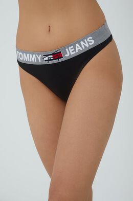 Tommy Jeans: Чёрные шлёпанцы 