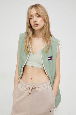 Tommy Jeans: Зелёный жилет 