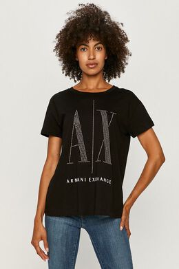 Armani Exchange: Чёрная футболка 