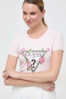 Guess: Розовая футболка 